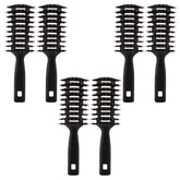 Kuber Industries Hair Brush | Flexible Bristles Brush | Hair Brush with Paddle | Quick Drying Hair Brush | Suitable For All Hair Types | Round Vented Hair Brush | Pack of 6 | C13-X-BLK | Black